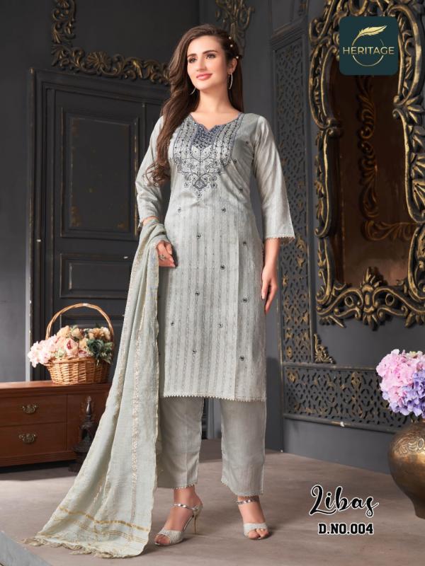 Heritage Libas Chanderi silk Designer Exclusive Readymade Suit